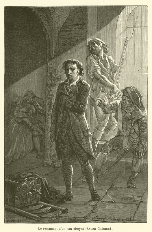 En god medborgares testamente, Andre Chenier av after Emile Antoine Bayard