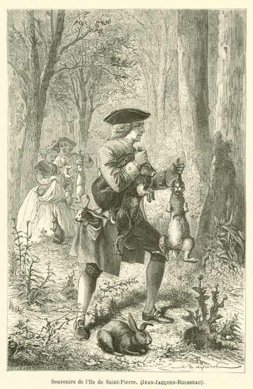 Minnen från ön Saint-Pierre, Jean-Jacques-Rousseau av after Emile Antoine Bayard