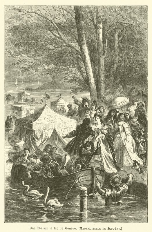 En fest vid Genèvesjön, Mademoiselle de Scudery av after Emile Antoine Bayard