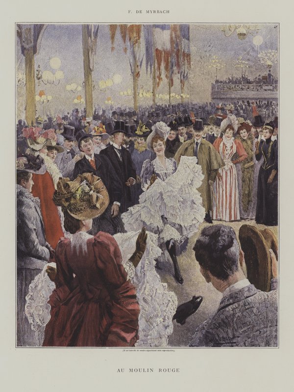 Vid Moulin Rouge av after Felicien baron de Myrbach Rheinfeld