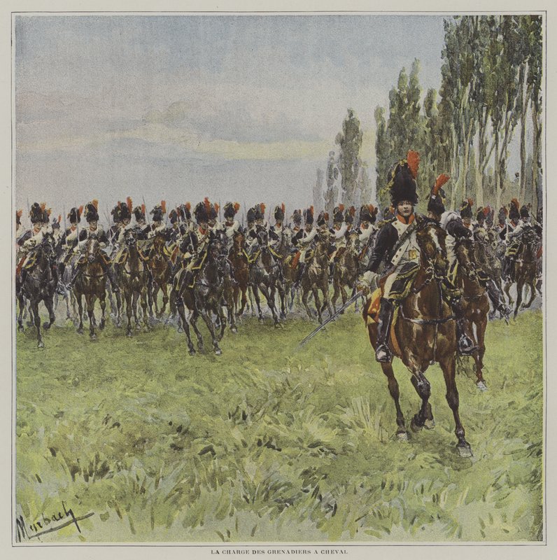 Hästgrenadjärernas laddning av after Felicien baron de Myrbach Rheinfeld