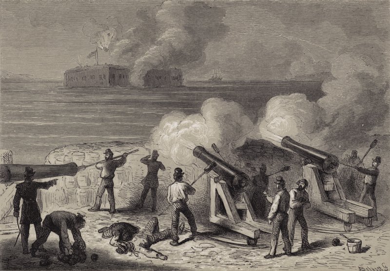 Attacken på Fort Sumter av after Felix Octavius Carr Darley