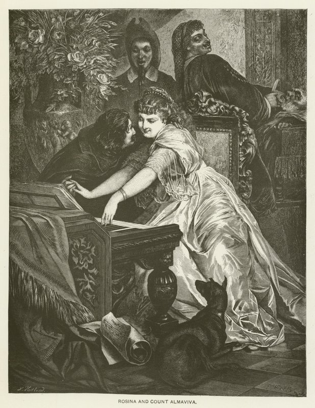 Rosina och greve Almaviva av after Ferdinand Keller
