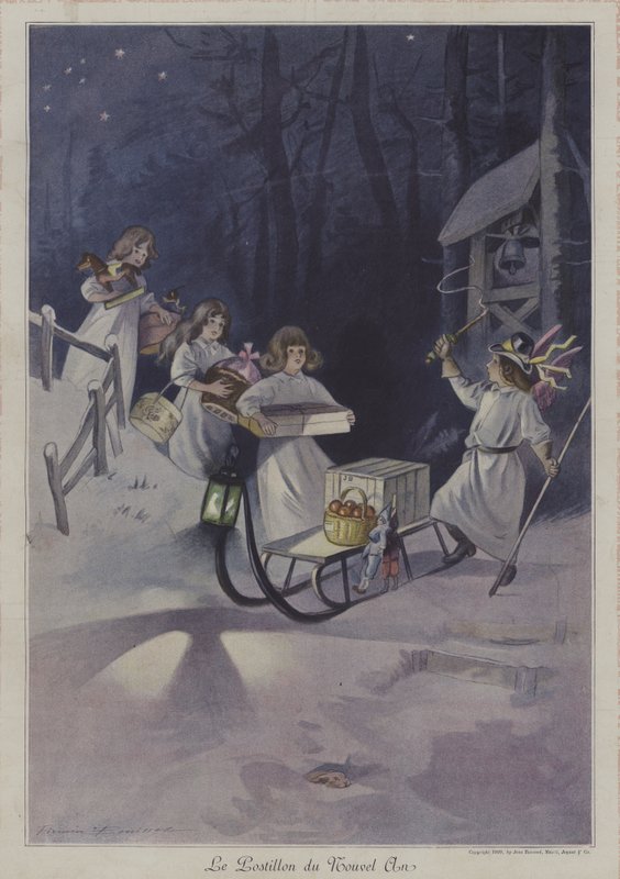 Nyårsbrevbäraren av after Firmin Bouisset