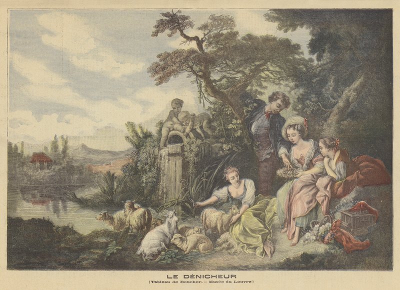Herdens gåvor eller boet av after Francois Boucher