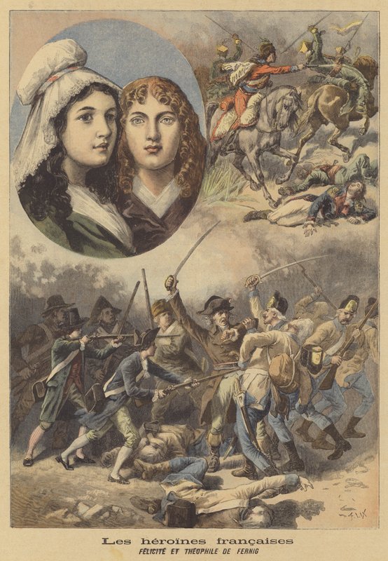 Franska hjältinnor: Felicite och Theophile de Fernig av after Frederic Theodore Lix