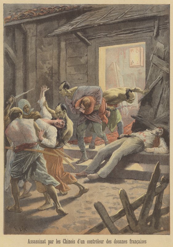 Kinesernas mord på en fransk tulltjänsteman av after Frederic Theodore Lix