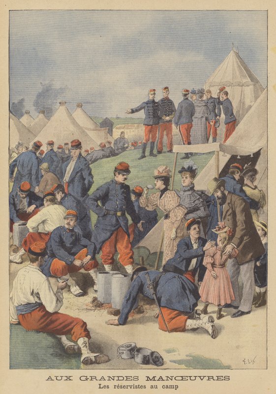 Reservister i lägret under franska arméns stora manövrar av after Frederic Theodore Lix
