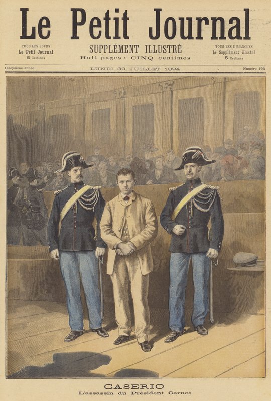 Sante Geronimo Caserio; mördare av Frankrikes president Carnot av after Frederic Theodore Lix