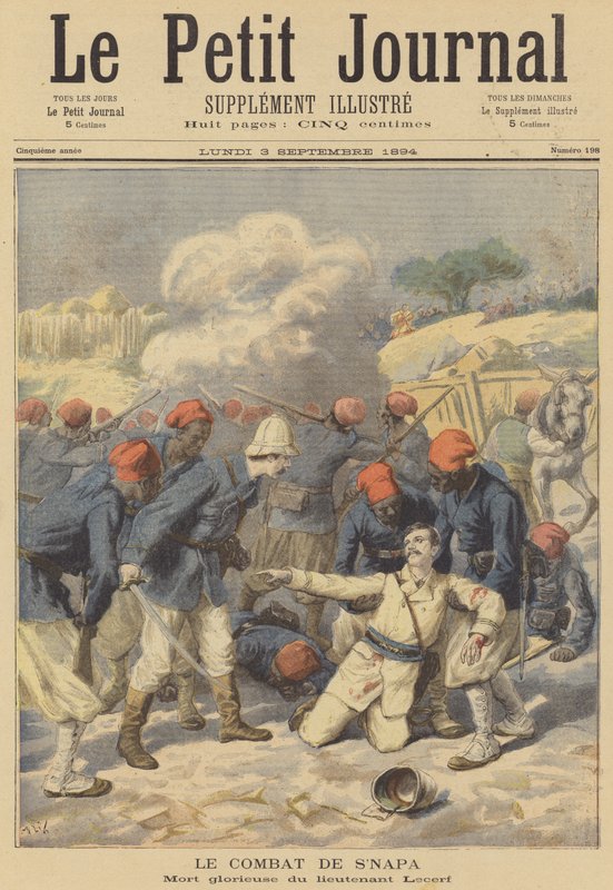 Slaget vid SNapa, övre Niger av after Frederic Theodore Lix