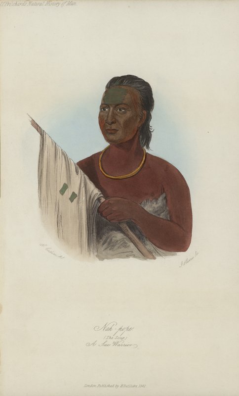 Nah-påven, The Soup, A Sac Warrior (akvatint) av after George Catlin