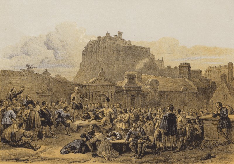 Greyfriars Churchyard, Undertecknande av förbundet (chromolitho) av after George Cattermole