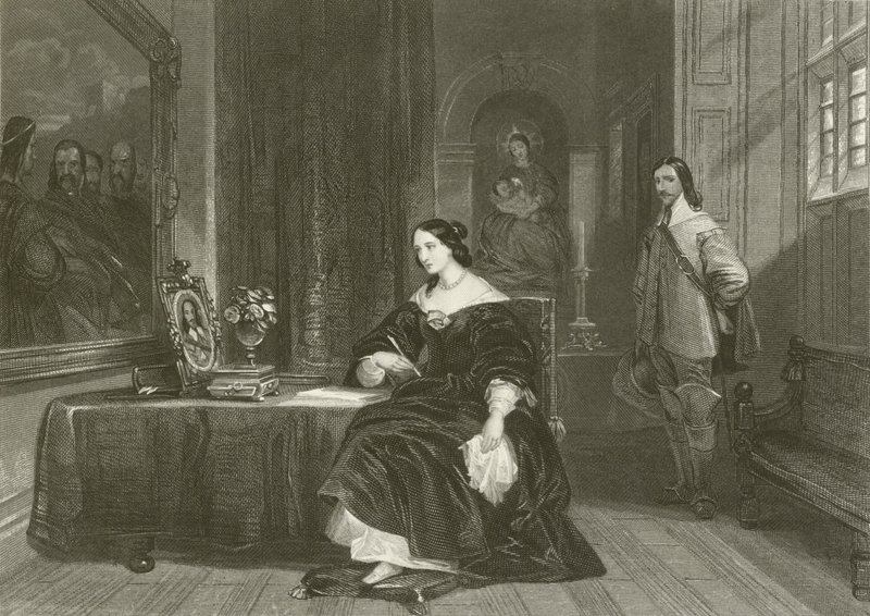 Drottning Henrietta går i förbön för Karl den 1:a av after George Cattermole