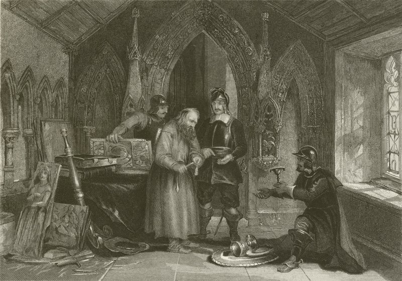 Soldater som säljer kyrkplundring under det stora inbördeskriget av after George Cattermole