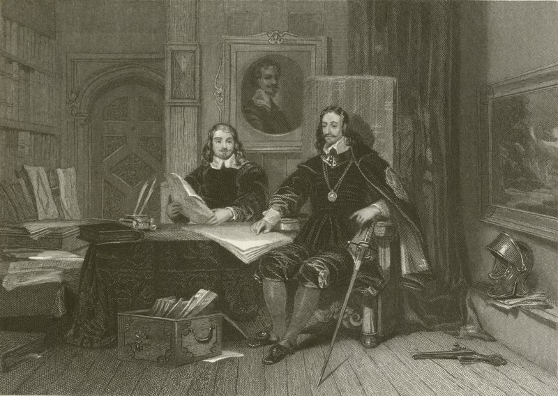 Kungen och Hyde i Oxford av after George Cattermole
