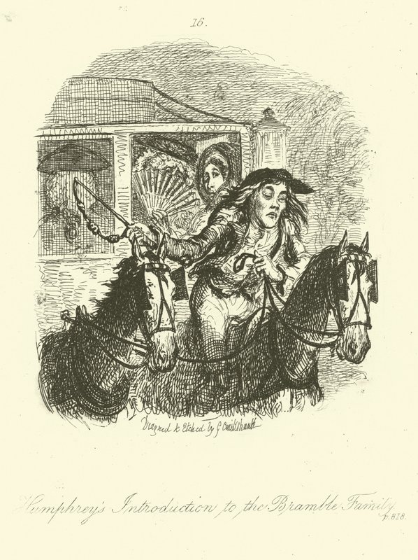 Illustration för Humphry Clinker av Tobias Smollett av after George Cruikshank