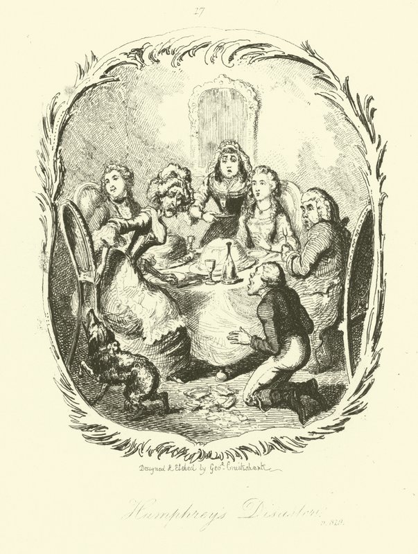 Illustration för Humphry Clinker av Tobias Smollett av after George Cruikshank