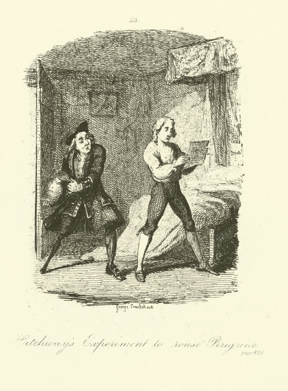 Illustration för Peregrine Pickle av Tobias Smollett av after George Cruikshank