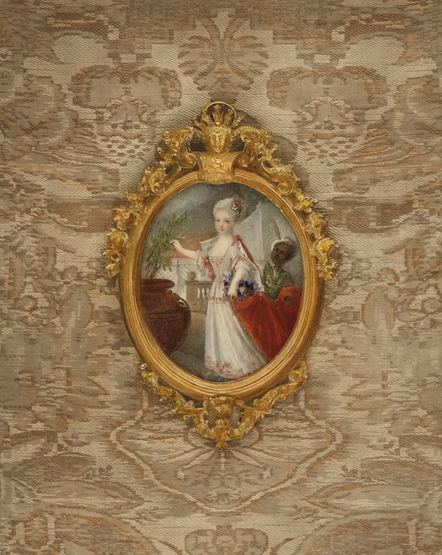 Porträtt av prinsessan Wilhelmine av Preussen vid 6 års ålder av after German School