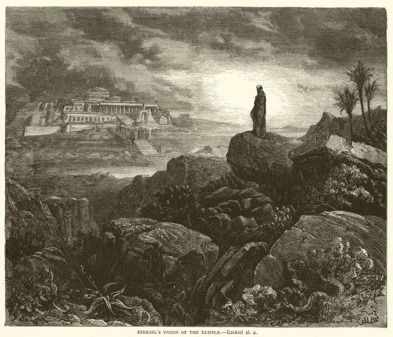 Hesekiels syn av templet, Hesekiel, xl, 2 av Gustave after Dore