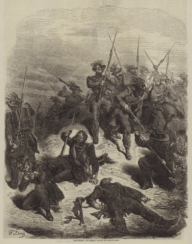Sardiska gevärsmän av Gustave after Dore