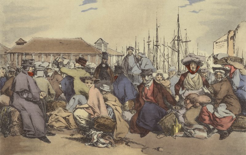 Fiskmarknad av after Henri Bonaventure Monnier