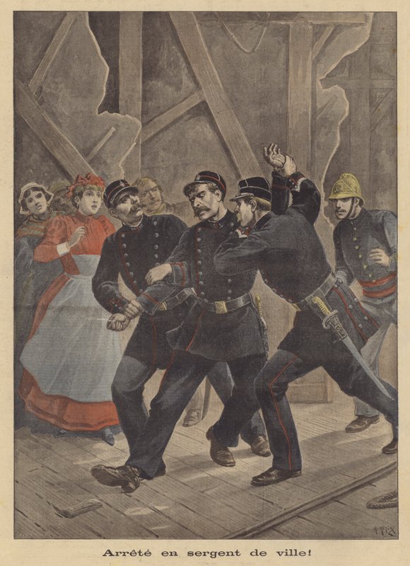 Gripande av en polis av after Henri Meyer