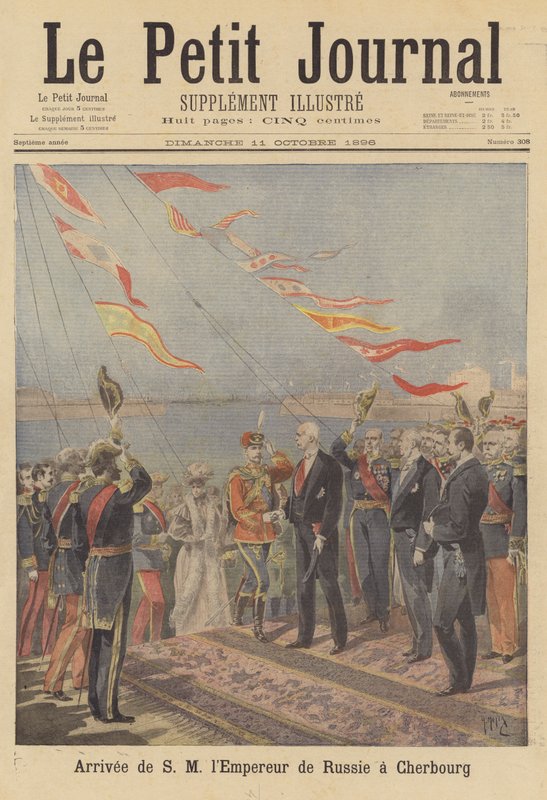Ankomst av tsar Nicholas II av Ryssland till Cherbourg av after Henri Meyer
