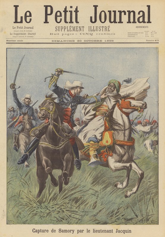 Capture of Samory Toure av löjtnant Jacquin av after Henri Meyer
