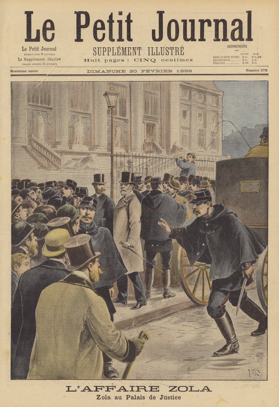 Emile Zola på Palais de Justice av after Henri Meyer