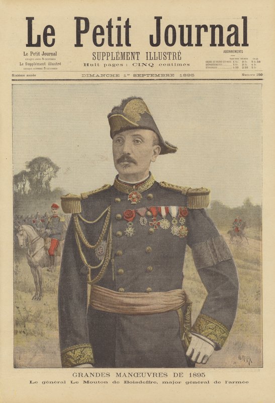 Franska arméernas stora manövrar 1895. General Le Mouton de Boisdeffre av after Henri Meyer