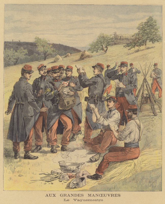 Franska militära manövrar av after Henri Meyer