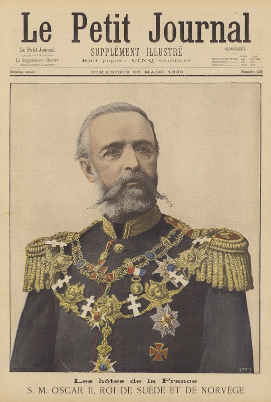 Gäster från Frankrike; Oscar II, kung av Sverige och Norge av after Henri Meyer