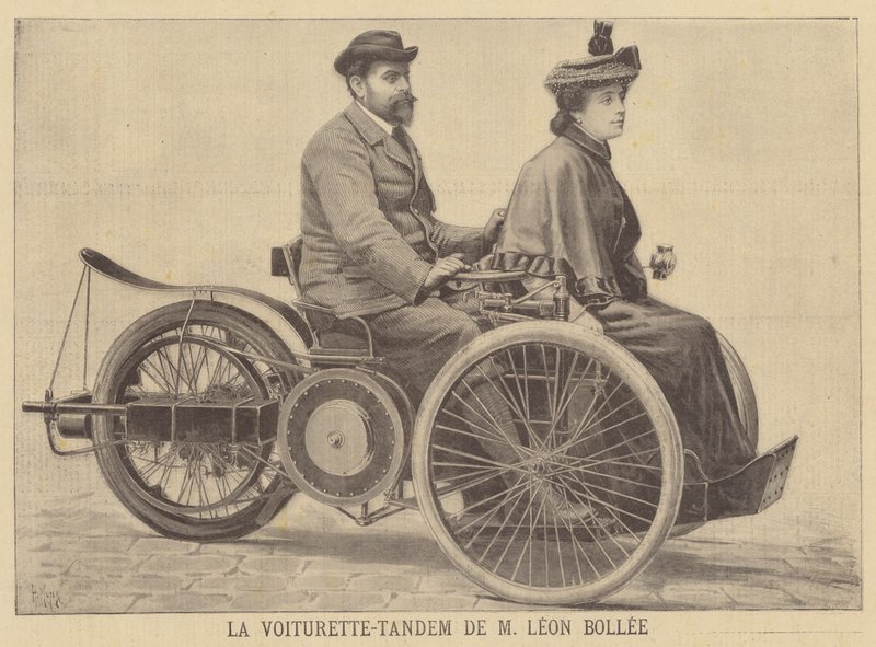 Leon Bollee tandemvagn av after Henri Meyer