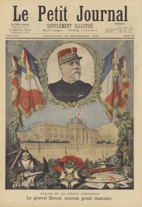 Hederslegionens palats och general Davout, ordens nya storkansler av after Henri Meyer