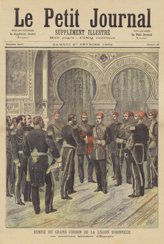 Presentation av bågen av Legion dHonneur till den nya Khedive i Egypten av after Henri Meyer
