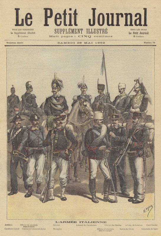 Soldater från den italienska armén av after Henri Meyer