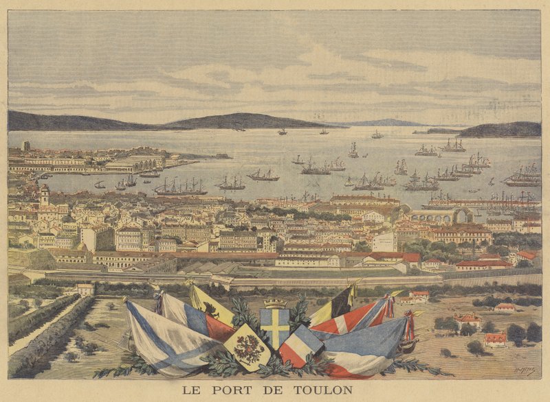 Hamnen i Toulon av after Henri Meyer
