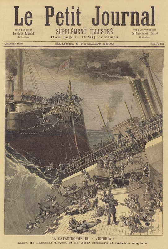 Förlisningen av HMS Victoria av after Henri Meyer