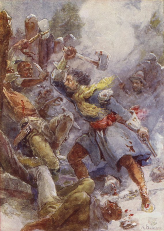 Försvar av Long Sault av after Henry Sandham