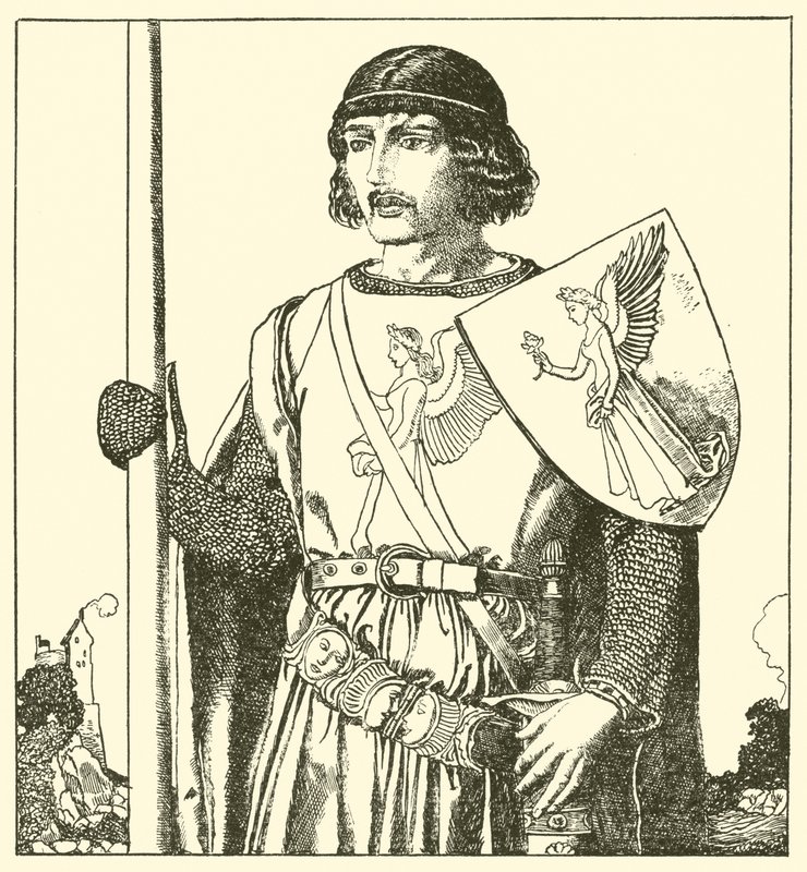 Sir Lamorack från Gales av after Howard Pyle