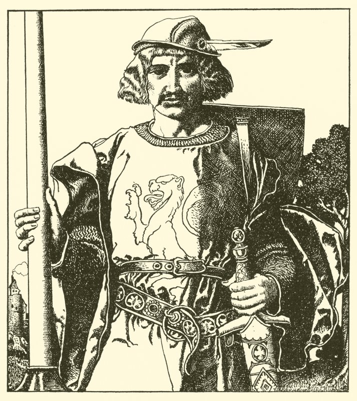 Sir Lionel från Storbritannien av after Howard Pyle