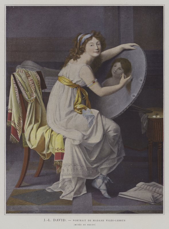 Porträtt av Madame Vigee-Lebrun av after Jacques Louis David