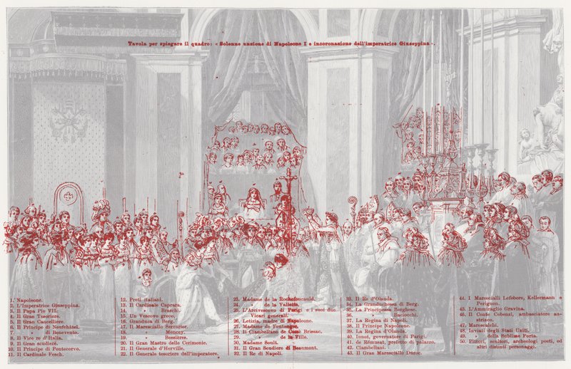 Kröningen av Napoleon till Frankrikes kejsare i Notre Dame de Paris, 1804 av after Jacques Louis David