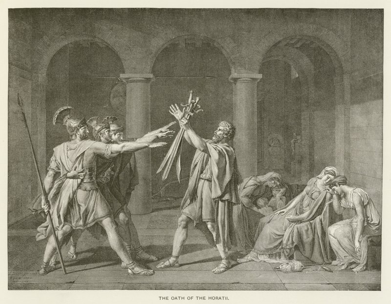 Horatiernas ed av after Jacques Louis David