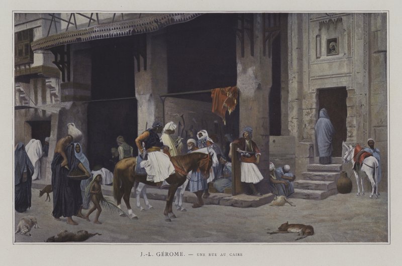 En gata i Kairo av after Jean Leon Gerome