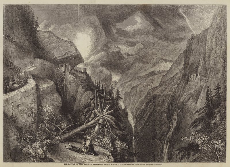 The Battle of Fort Bard  av after Joseph Mallord William Turner