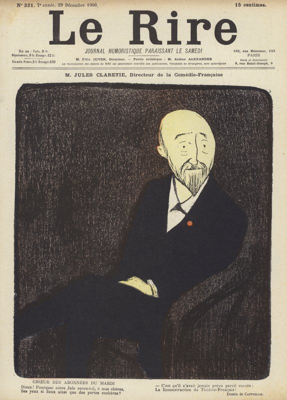 Jules Claretie, chef för La Comedie-Francaise, Illustration för Le Rire av after Leonetto Cappiello