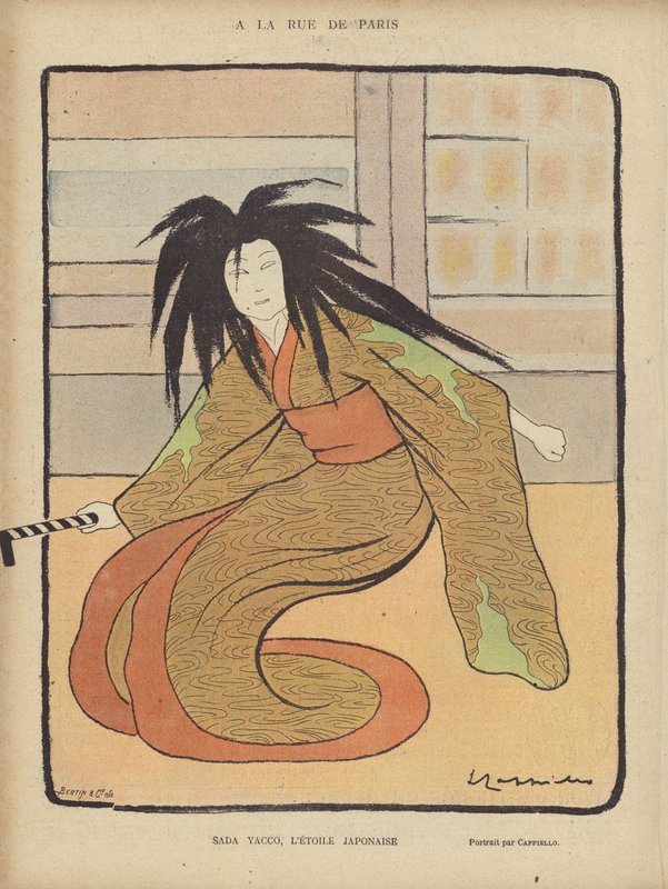 Sada Yacco, Illustration för Le Rire av after Leonetto Cappiello