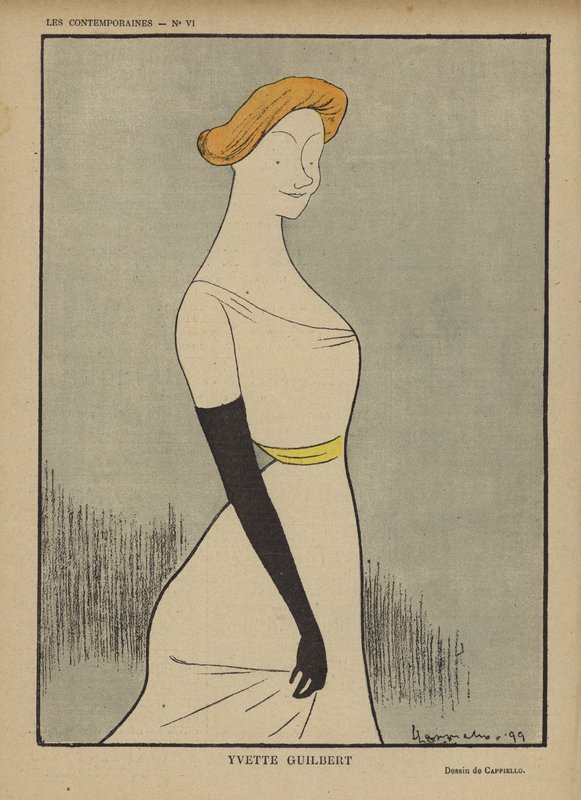 Yvette Guilbert, Illustration för Le Rire av after Leonetto Cappiello